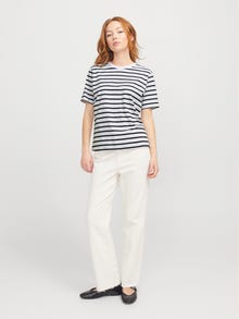 Jack & Jones Kadın Bisiklet Yaka Tişört - Anna -Bright White - 12206644