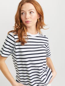 Jack & Jones Kadın Bisiklet Yaka Tişört - Anna -Bright White - 12206644