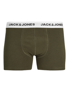 Jack & Jones Erkek Logolu Beli Lastikli 5'li Boxer Paketi - Basıc -Forest Night - 12214455