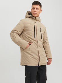Jack & Jones Erkek Kapüşonlu Parka - Bach -Dune - 12214645