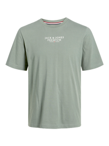 Jack & Jones Erkek Bisiklet Yaka Logo Baskili Tişört - Bluarchıe -Iceberg Green - 12217167