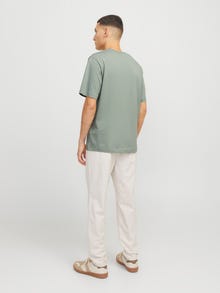 Jack & Jones Erkek Bisiklet Yaka Logo Baskili Tişört - Bluarchıe -Iceberg Green - 12217167