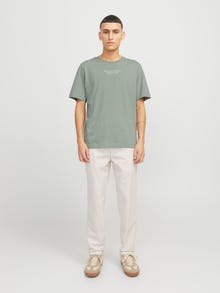 Jack & Jones Erkek Bisiklet Yaka Logo Baskili Tişört - Bluarchıe -Iceberg Green - 12217167