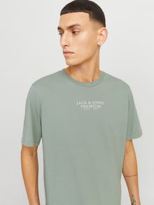 Jack & Jones Erkek Bisiklet Yaka Logo Baskili Tişört - Bluarchıe -Iceberg Green - 12217167