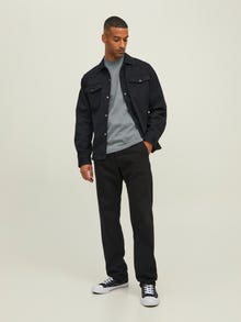 Jack & Jones Erkek RDD Logolu Tişört - Eddy Patch -Light Grey Melange - 12218237