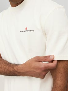 Jack & Jones Erkek RDD Logolu Tişört - Eddy Patch -Egret - 12218237