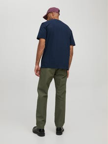 Jack & Jones Erkek RDD Logolu Tişört - Eddy Patch -Navy Blazer - 12218237