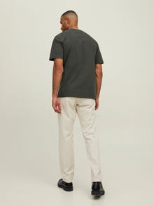Jack & Jones Erkek RDD Logolu Tişört - Eddy Patch -Peat - 12218237