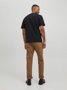 Jack & Jones Erkek RDD Logolu Tişört - Eddy Patch -Black - 12218237