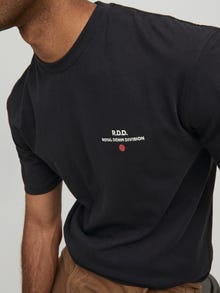 Jack & Jones Erkek RDD Logolu Tişört - Eddy Patch -Black - 12218237