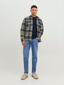 Jack & Jones Erkek RDD Logolu Tişört - Eddy Patch -Navy Blazer - 12218237