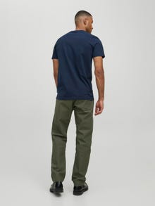Jack & Jones Erkek RDD Logolu Tişört -Navy Blazer - 12218240