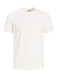 Jack & Jones Erkek RDD Logolu Tişört -Egret - 12218240