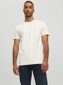 Jack & Jones Erkek RDD Logolu Tişört -Egret - 12218240
