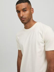 Jack & Jones Erkek RDD Logolu Tişört -Egret - 12218240