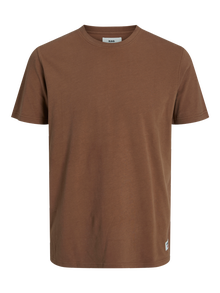 Jack & Jones Erkek RDD Logolu Tişört -Cocoa Brown - 12218240