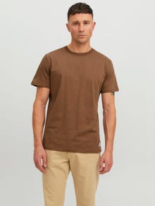 Jack & Jones Erkek RDD Logolu Tişört -Cocoa Brown - 12218240