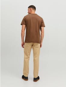 Jack & Jones Erkek RDD Logolu Tişört -Cocoa Brown - 12218240