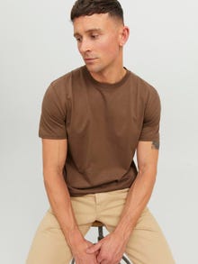 Jack & Jones Erkek RDD Logolu Tişört -Cocoa Brown - 12218240