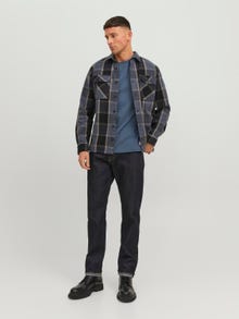 Jack & Jones Erkek RDD Logolu Tişört -Ombre Blue - 12218240