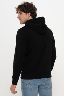 Jack & Jones Erkek Logo Baskılı Kapüşonlu Sweatshırt - Cırcle -Black - 12219675