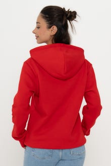 Jack & Jones Erkek Logo Baskılı Kapüşonlu Sweatshırt - Cırcle -Chinese Red - 12219675