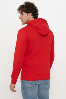 Jack & Jones Erkek Logo Baskılı Kapüşonlu Sweatshırt - Cırcle -Chinese Red - 12219675