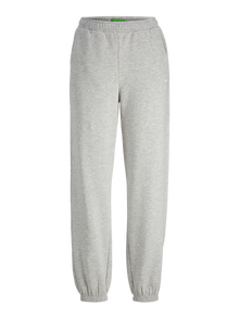 Jack & Jones Kadın Logolu Sweat Pantolon - Abbıe -Light Grey Melange - 12223960