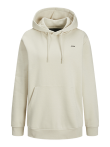 Jack & Jones Kadın Kapüşonlu Minimal Logo Baskılı Sweatshırt - Abbıe -Moonbeam - 12223961