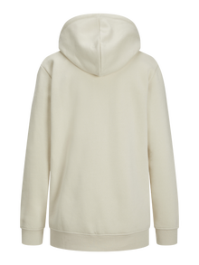 Jack & Jones Kadın Kapüşonlu Minimal Logo Baskılı Sweatshırt - Abbıe -Moonbeam - 12223961