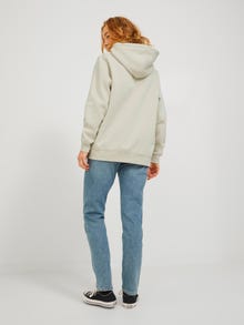 Jack & Jones Kadın Kapüşonlu Minimal Logo Baskılı Sweatshırt - Abbıe -Moonbeam - 12223961