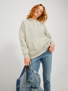 Jack & Jones Kadın Kapüşonlu Minimal Logo Baskılı Sweatshırt - Abbıe -Moonbeam - 12223961
