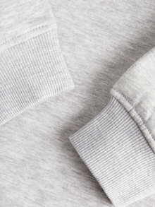 Jack & Jones Kadın Kapüşonlu Minimal Logo Baskılı Sweatshırt - Abbıe -Light Grey Melange - 12223961