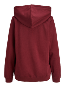 Jack & Jones Kadın Kapüşonlu Minimal Logo Baskılı Sweatshırt - Abbıe -Cabernet - 12223961
