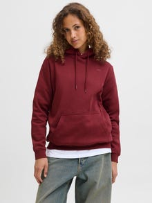 Jack & Jones Kadın Kapüşonlu Minimal Logo Baskılı Sweatshırt - Abbıe -Cabernet - 12223961