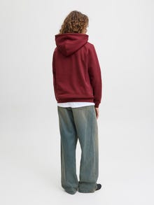 Jack & Jones Kadın Kapüşonlu Minimal Logo Baskılı Sweatshırt - Abbıe -Cabernet - 12223961