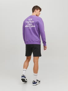 Jack & Jones Erkek Logo Baskili Sweat Sort - Newsoft -Black - 12228920