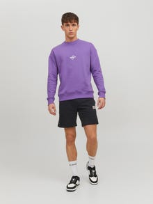 Jack & Jones Erkek Logo Baskili Sweat Sort - Newsoft -Black - 12228920
