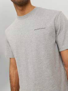 Jack & Jones Erkek RDD Logo Baskılı Tişört - Danıel -Light Grey Melange - 12232815