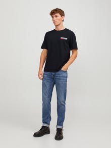 Jack & Jones Erkek Gögüs Baskili Tisört - Corplogo -Black - 12233999