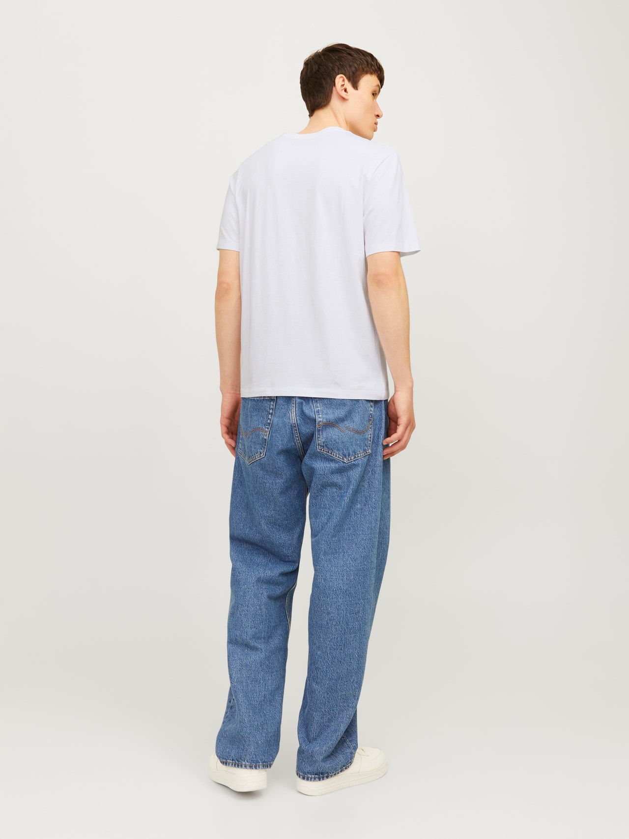 Jack & Jones Erkek Gögüs Baskili Tisört - Corplogo -White - 12233999