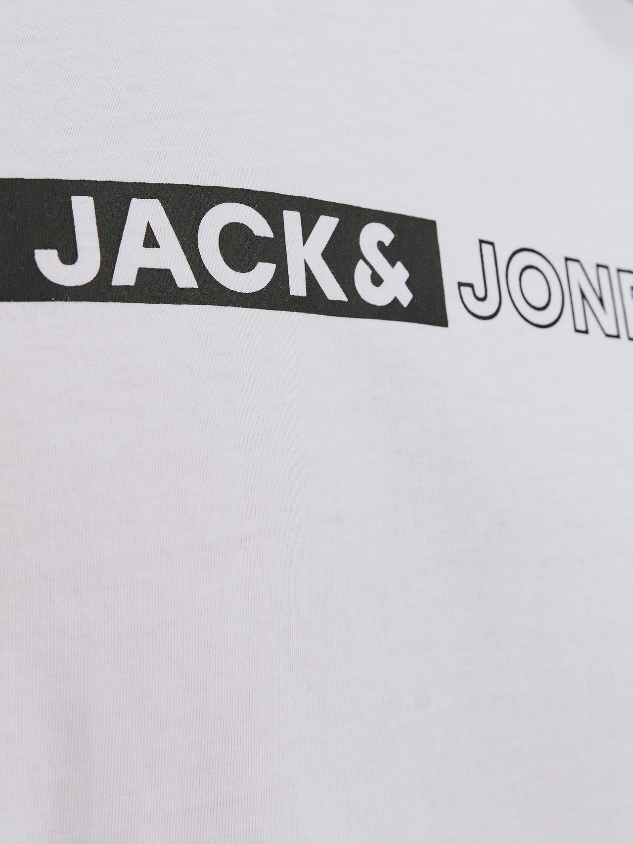 Jack & Jones Erkek Gögüs Baskili Tisört - Corplogo -White - 12233999