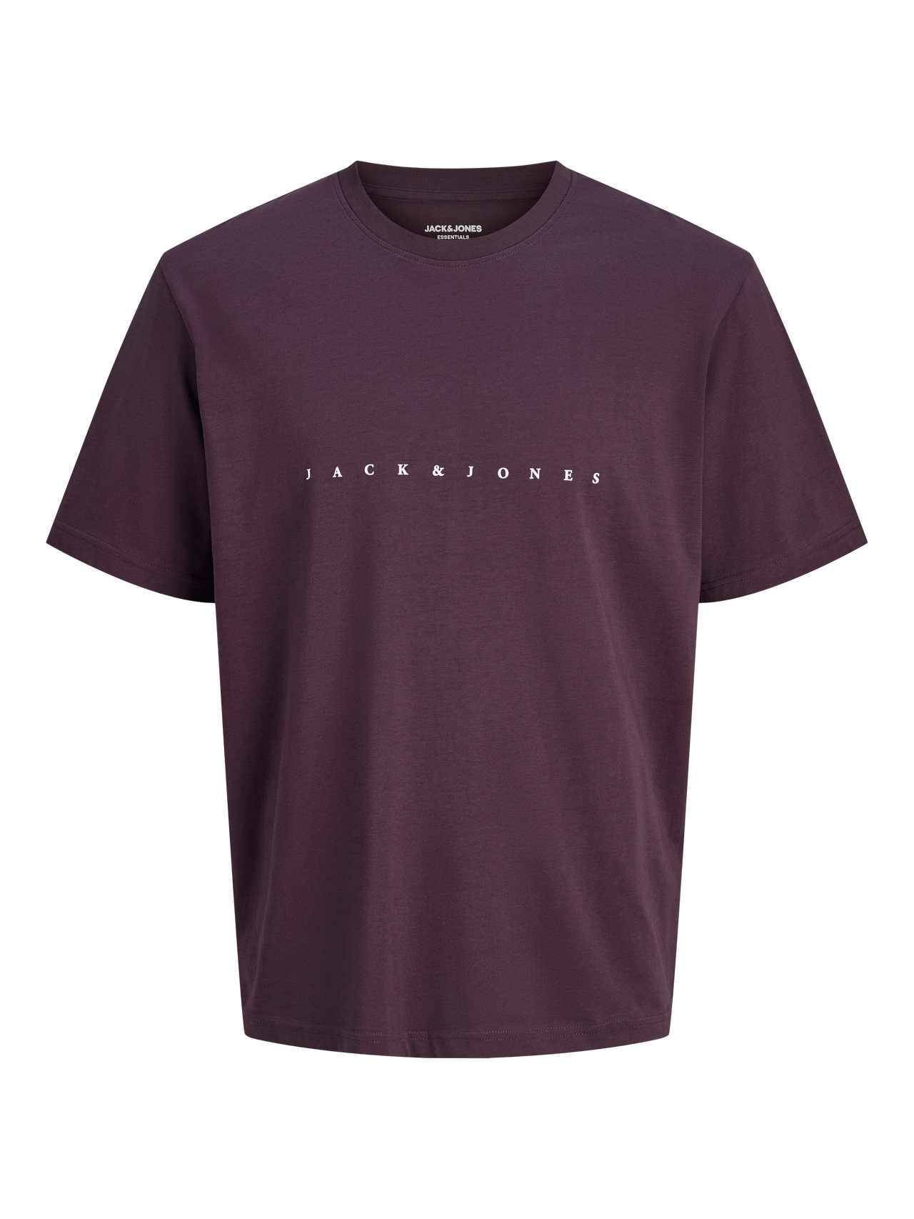 Jack & Jones Erkek Göğüs Logo Baskılı Tişört - Star -Plum Perfect - 12234746