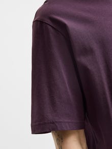 Jack & Jones Erkek Göğüs Logo Baskılı Tişört - Star -Plum Perfect - 12234746