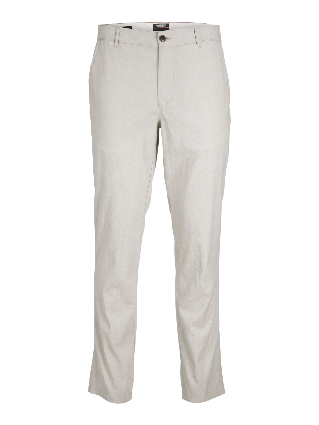 Jack & Jones Büyük Beden Keten Chıno Pantolon - Ollıe -Wrought Iron - 12235774