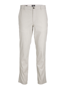Jack & Jones Büyük Beden Keten Chıno Pantolon - Ollıe -Wrought Iron - 12235774