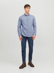 Jack & Jones Erkek Düğme Kapamalı Gömlek - Classıc -Faded Denim - 12235974