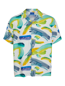 Jack & Jones Desenli Kısa Kollu Gömlek - Juan -Cloud Dancer - 12237959