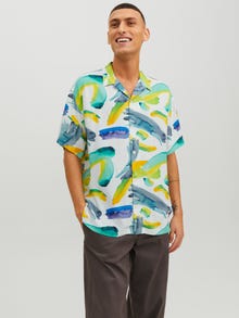 Jack & Jones Desenli Kısa Kollu Gömlek - Juan -Cloud Dancer - 12237959