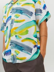 Jack & Jones Desenli Kısa Kollu Gömlek - Juan -Cloud Dancer - 12237959